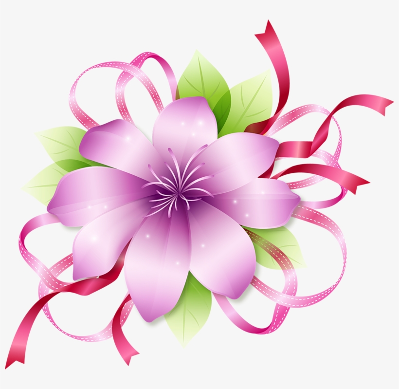 Pink Flower Images - Flower Border Design Png, transparent png