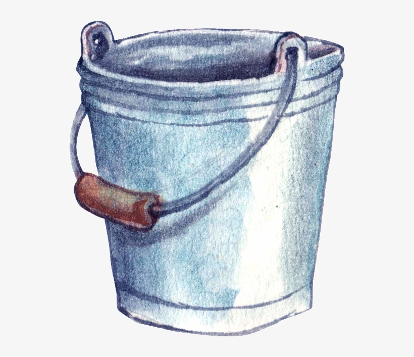 Gray Hand Drawn Bucket Cartoon Transparent Watercolor - 水桶 卡通, transparent png