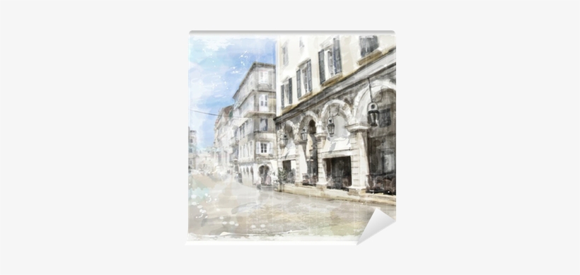 Drawing Street Watercolor - Tranh Vẽ Đường Phố, transparent png