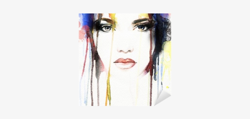 Woman Portrait - Eurographics Watercolor Woman Portrait (bht 40x50x2,6, transparent png