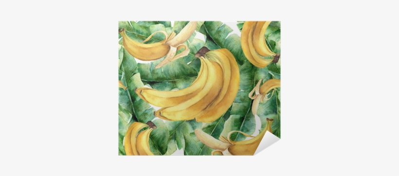 Watercolor Banana Tropical Pattern - Watercolor Painting, transparent png