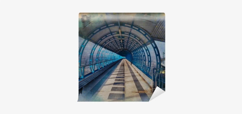 Watercolor Pattern Of A Blue Metal Bridge Tunnel Colorful - Balsa Wood Bridge, transparent png
