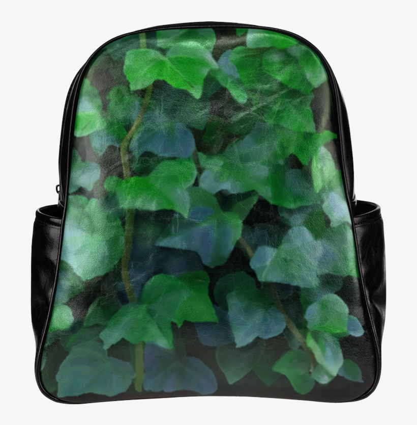 Hand Painted, Original, Watercolor Of Climbing Plant - Interestprint Shark Pu Leather Multi-pocket Kid's School, transparent png