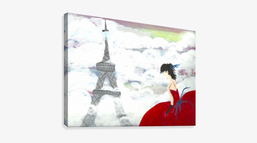 Eiffel Tower In The Clouds Canvas Print - Painting, transparent png