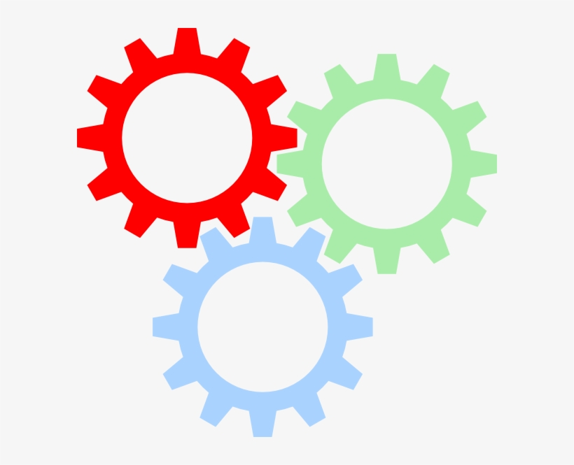 Tri-color Gears Svg Clip Arts 600 X 585 Px, transparent png
