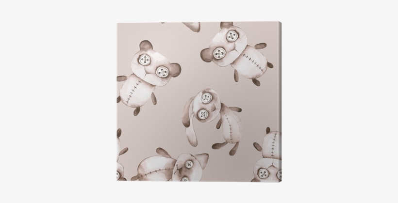 Seamless Pattern With Hand Made Toys - Teddy Bear, transparent png