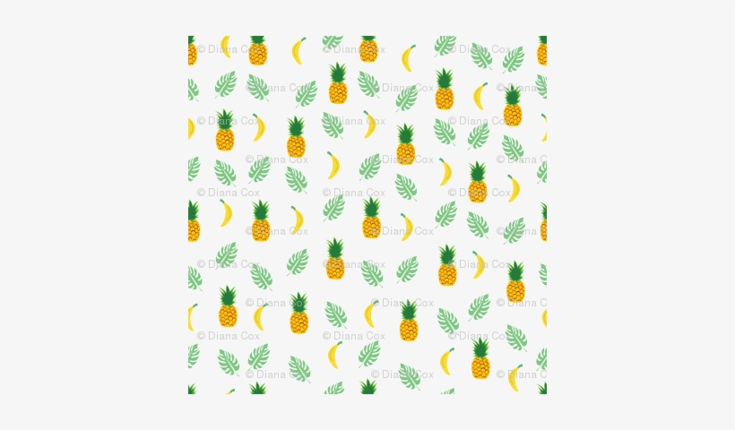 Pineapple Banana White Background - Duvet, transparent png