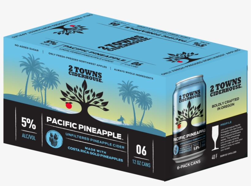 Ripe Costa Rican Gold Pineapples Drop In On A Fresh-pressed - 2 Towns Ciderhouse Pacific Pineapple, transparent png