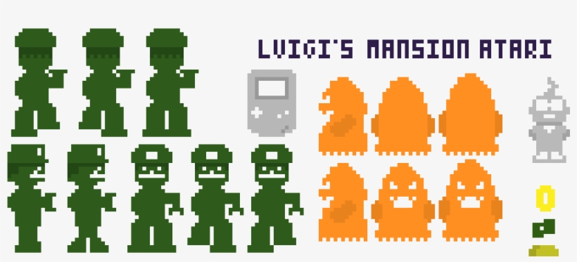 Luigi's Mansion Atari 2600-style Sprites - パックマン, transparent png