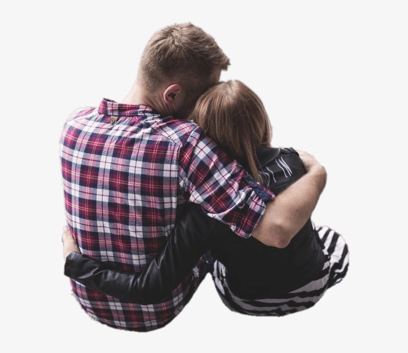 Couple Hugging Each Other Hind View - Parejas Png, transparent png