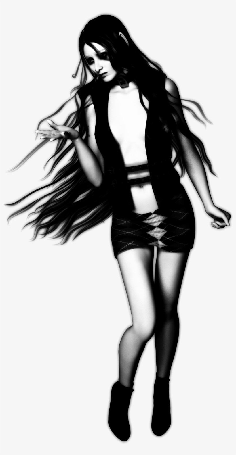 Long Hair Dark Emotions Posing 992108 - Long Hair, transparent png