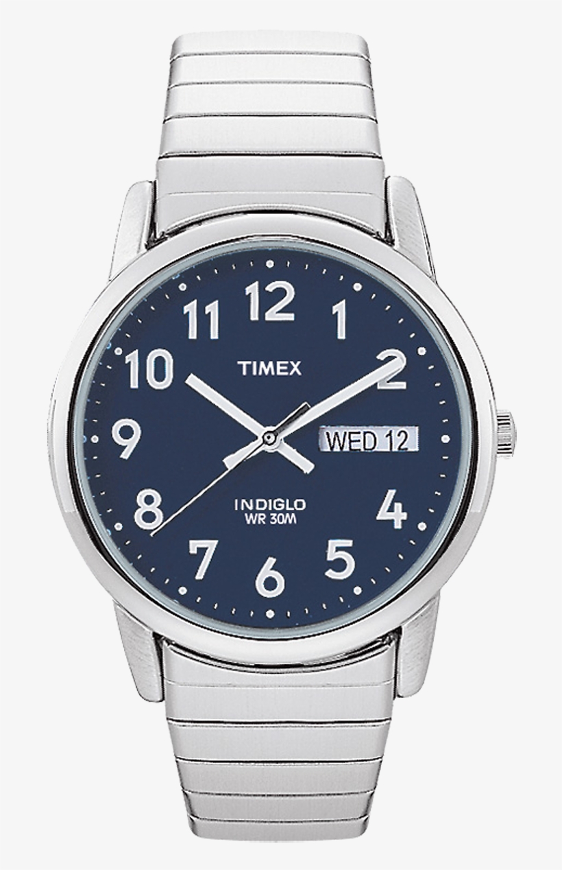 Easy Reader Day Date 35mm Expansion Band Watch - Timex Easy Reader Men's Watch Silver 35, transparent png