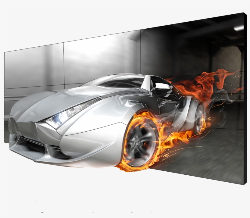 Calrity Matrix 3d Auto - Pps Imaging Eckleinwandbild Supercar In Flammen 1:1, transparent png
