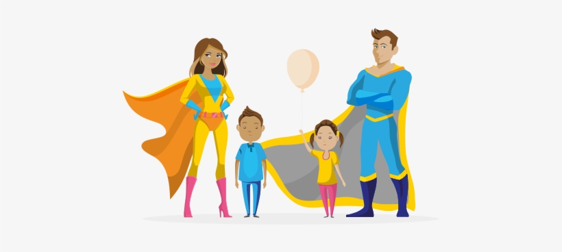 Be Your Child's Superhero By Trying These Tips At Home - Superhero Family Clipart Png, transparent png