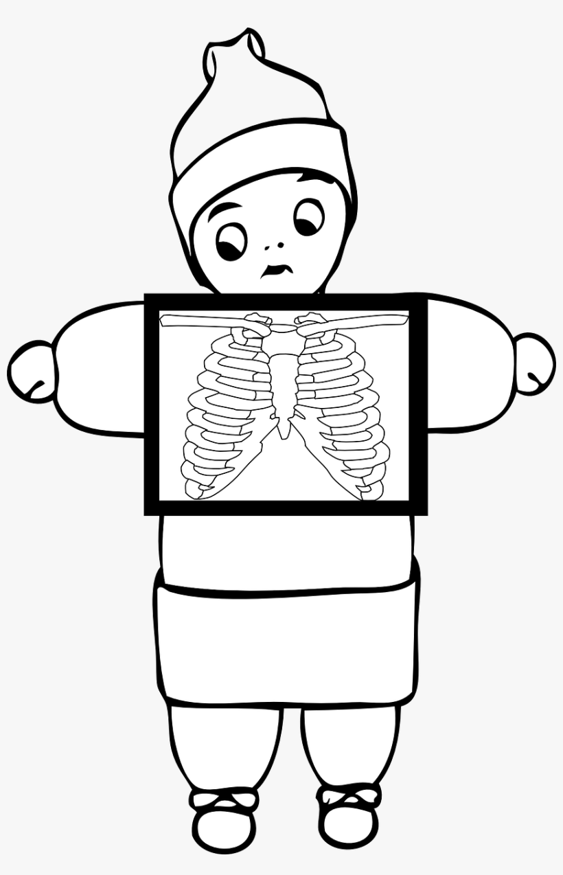 X Ray Happy Clip Art At Clker - Outline Image Of X Ray, transparent png