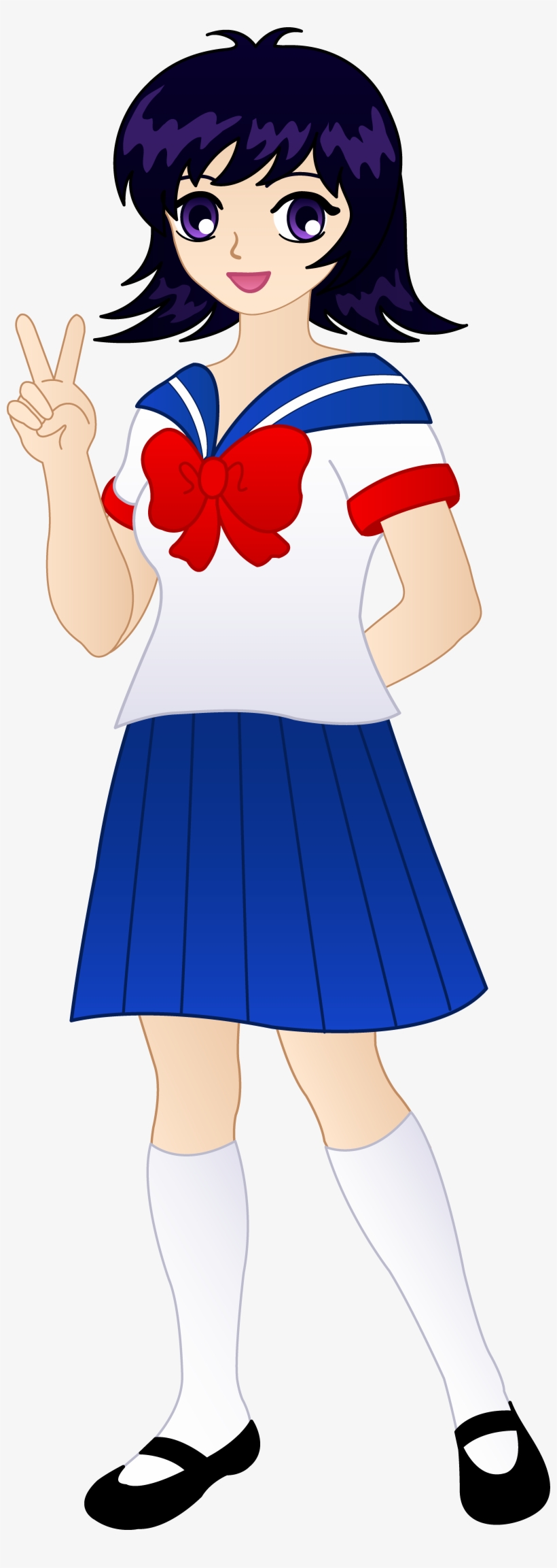 Cute Anime School Girl - Anime School Girl Clipart, transparent png