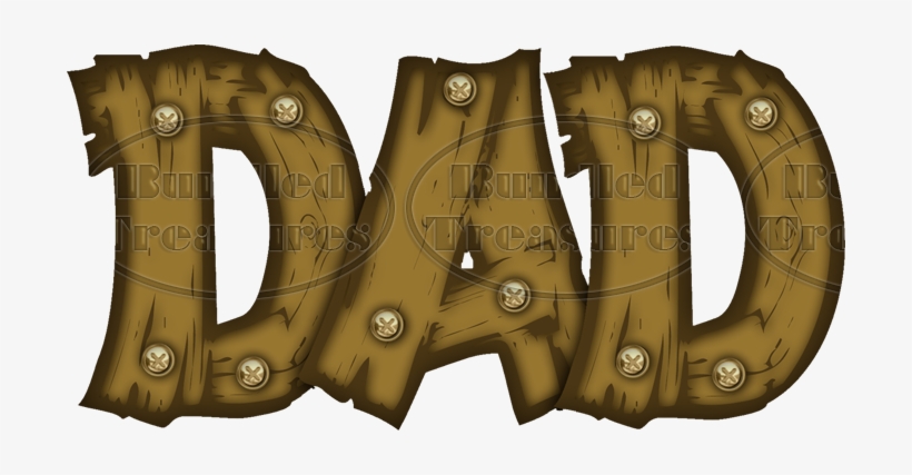 Brown Dad Cliparts - Word Dad Clip Art, transparent png