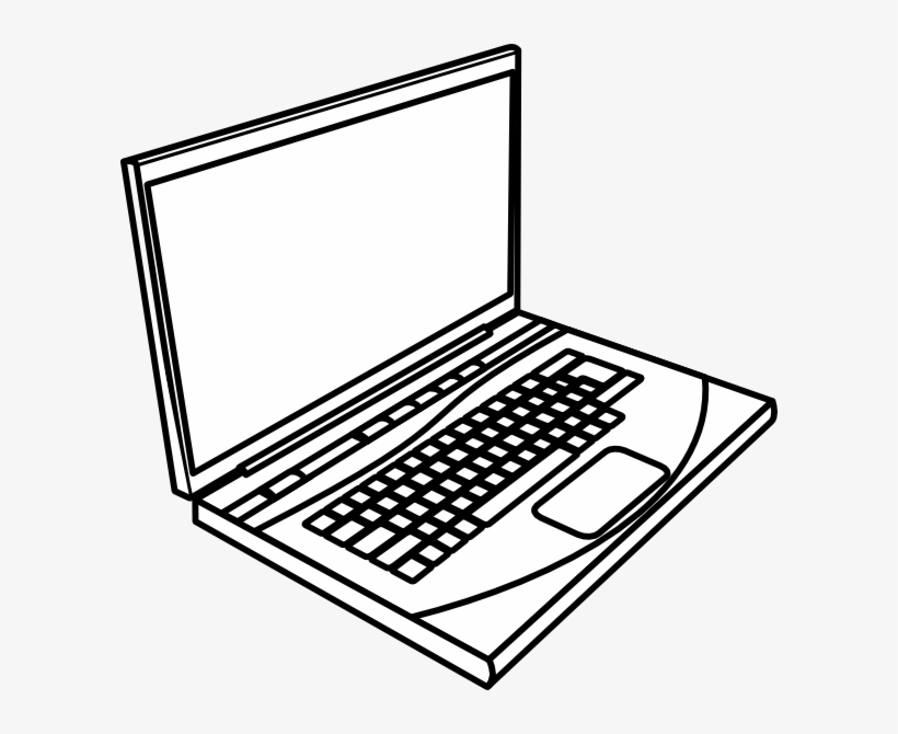Vector Freeuse Library Laptop Clipart - Laptop Black N White, transparent png