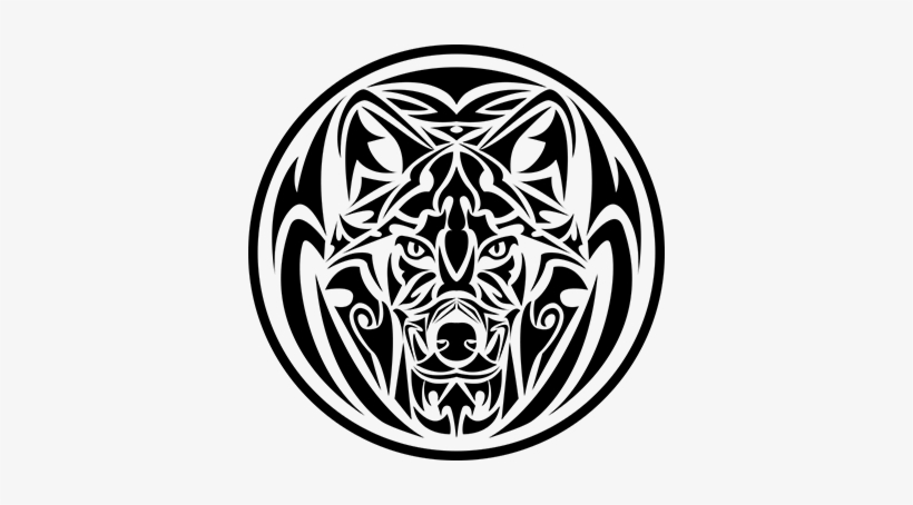 Vinilo Decorativo Tenvinilo Color - Tribal Wolf Tattoo Circle, transparent png