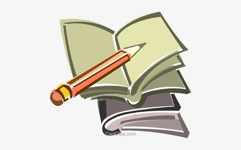 Pencil And Notebook Royalty Free Vector Clip Art Illustration - Lapis E Caderno Png, transparent png