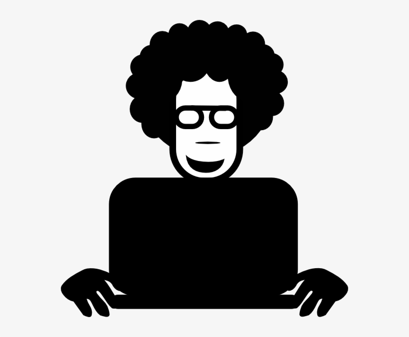 Clip Transparent Library Afro Clipart Line - Vector Bermain Laptop Png, transparent png