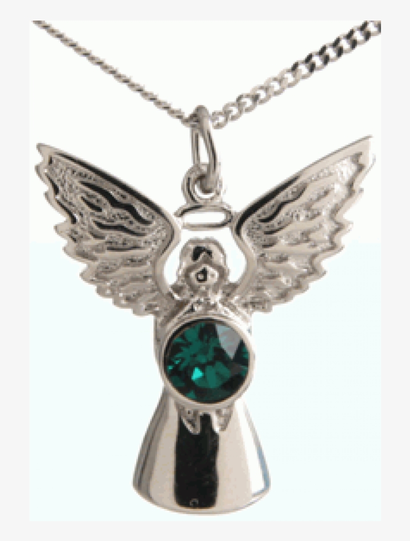 Sterling Silver & Emerald Swarovski Crystal Guardian, transparent png