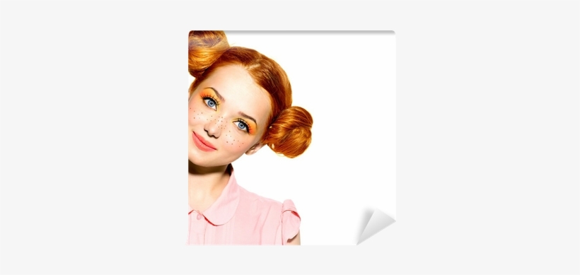 Beautiful Teen Girl With Freckles, Red Hairstyle, Yellow - Short Hair Styles 2011, transparent png