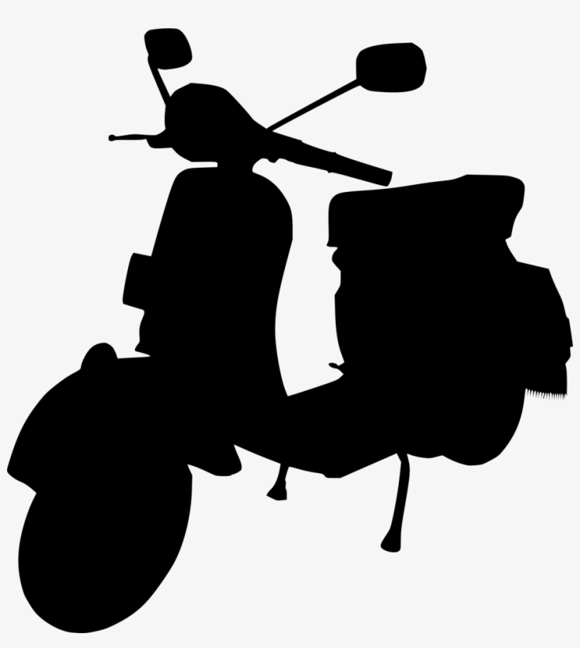 5 Scooter Moped Silhouette - Scooter Silhouette Png, transparent png