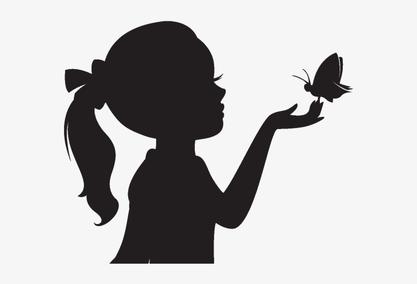 Where The Wild Things Are Silhouette Png Vector Free - Silhouette Of Girl With Butterflies, transparent png