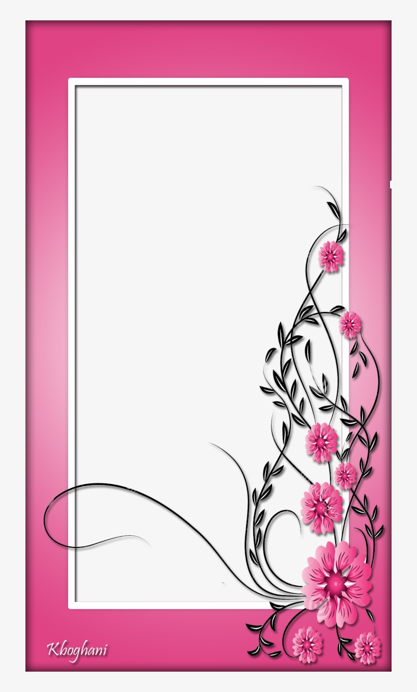 Pink Flower Frame - Flower, transparent png