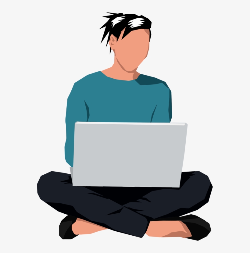Laptop Manspreading Sitting Can Stock Photo - Sitting Down Clipart Transparent, transparent png