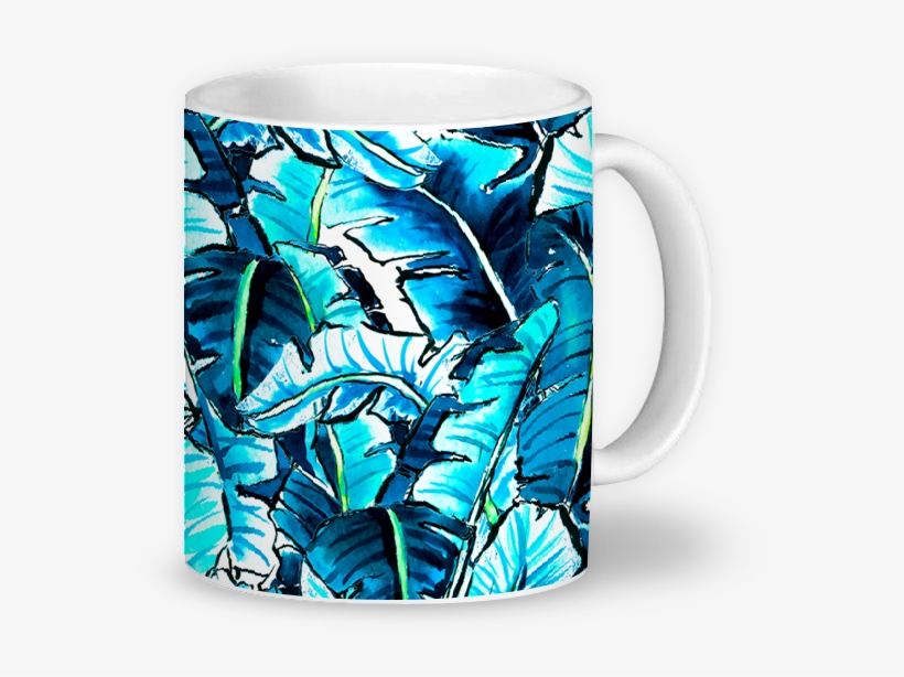 Caneca Watercolor Banana Palm Leaf De Marta Barragán - Watercolor Painting, transparent png