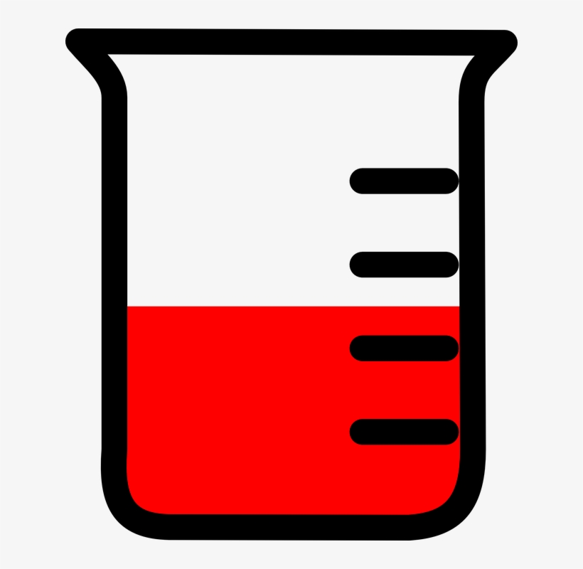 Beaker, Glassware, Science, Equipment, Chemistry - Red Beaker Clipart, transparent png