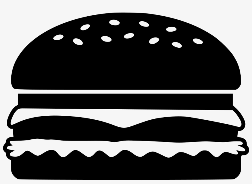 Cheeseburger Comments - Black And White Hamburger Clip Art, transparent png