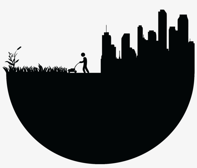 Ftestickers Mowing Doodle City Silhouette - Earth Silhouette, transparent png