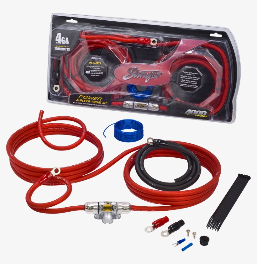 Stinger Usa 4000 Series 4 Gauge Ofc Power Wire Kit - Kicker Amp 2400, transparent png
