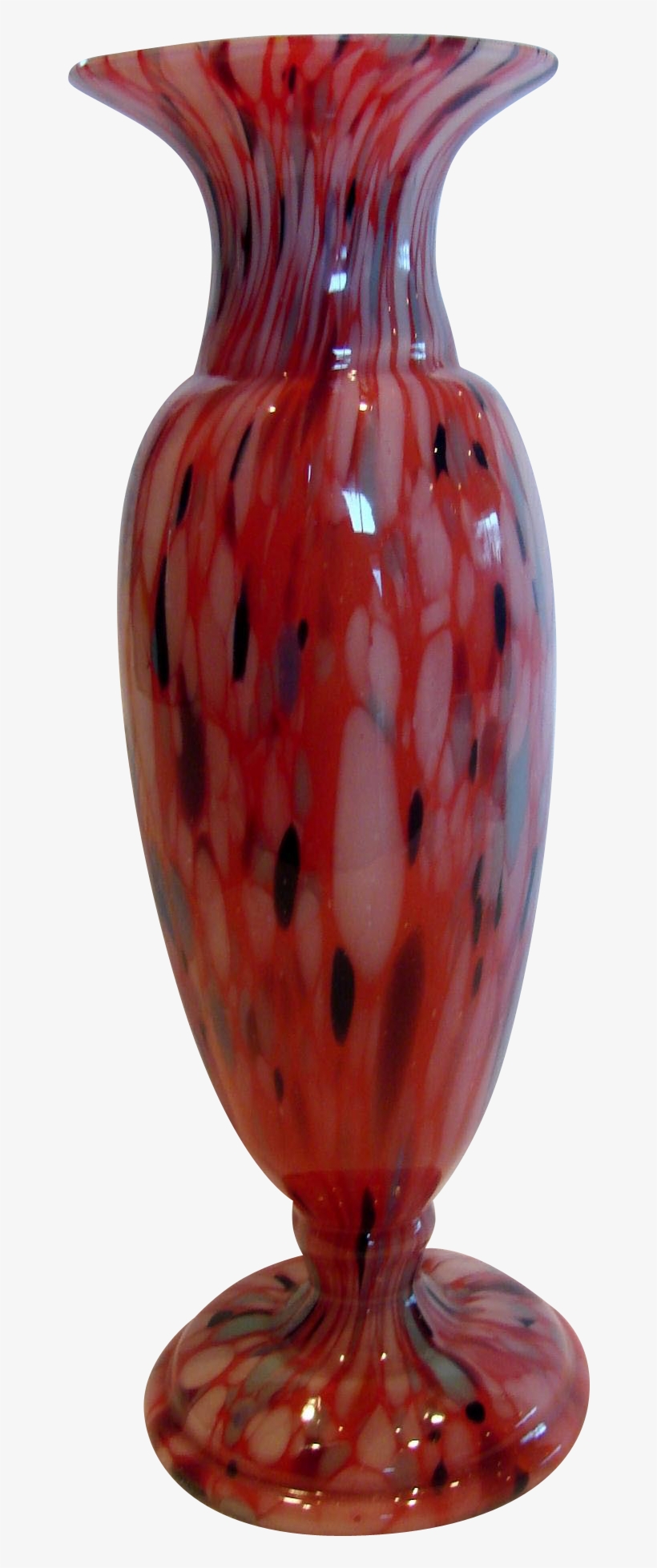 Bohemian Czech Kralik 12” Art Glass Vase Cased Red - Vase, transparent png