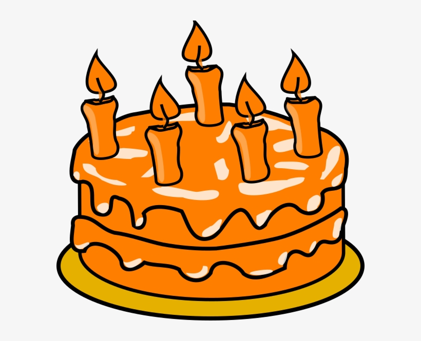 Orange Cake Clip Art At Clker - Clipart Image Of Cake, transparent png