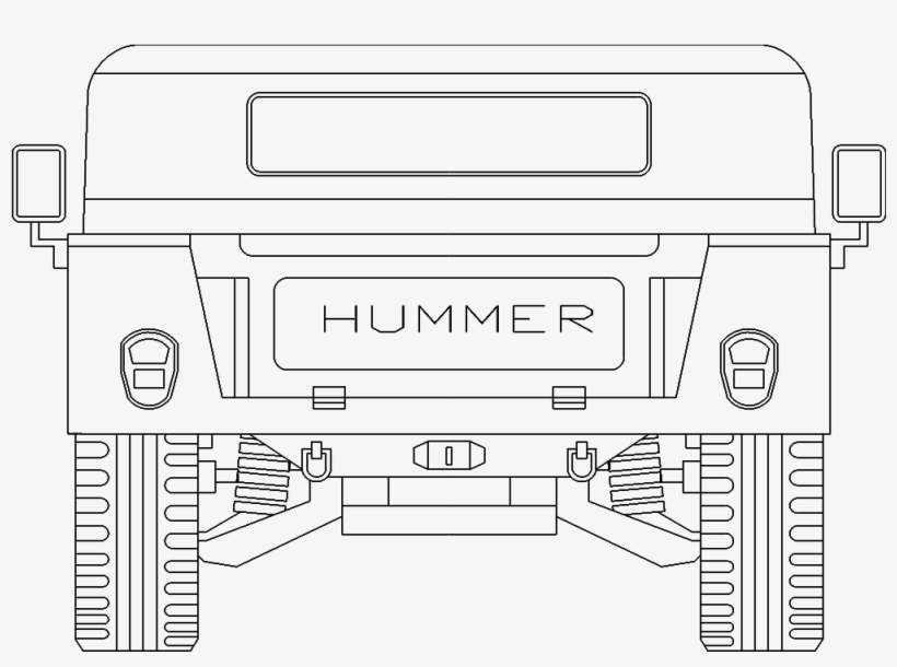 Hummer Rear - Line Art, transparent png