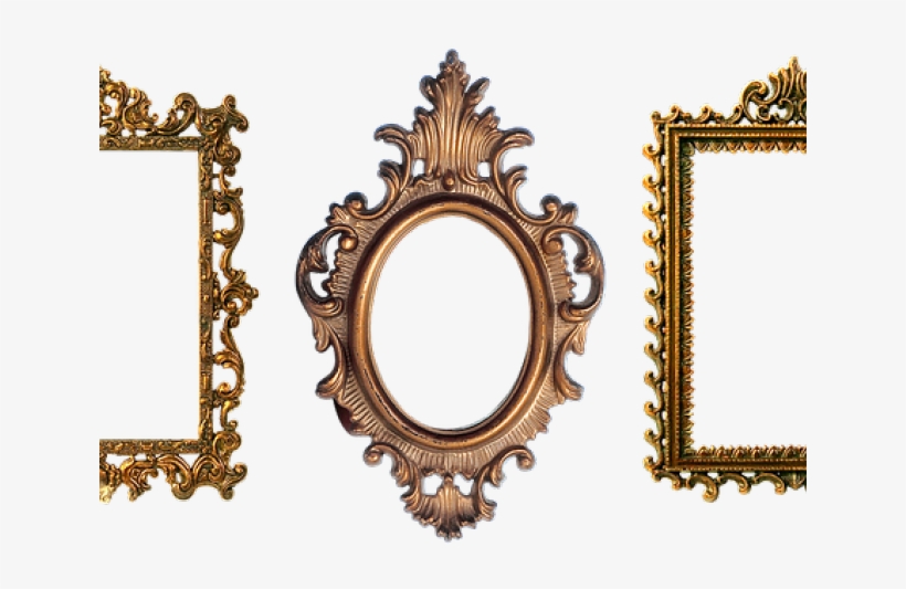 Instagram Clipart Bingkai - Gold Baroque Frame Mirror Png, transparent png