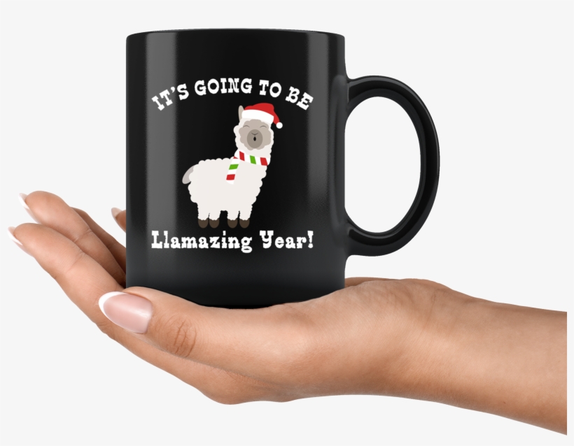Happy New Years Eve Llama Santas Hat Going To Be Llamazing - Mug, transparent png
