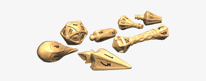 Wizard 7 Dice Set Parchment With Black Ink4 - Gun, transparent png