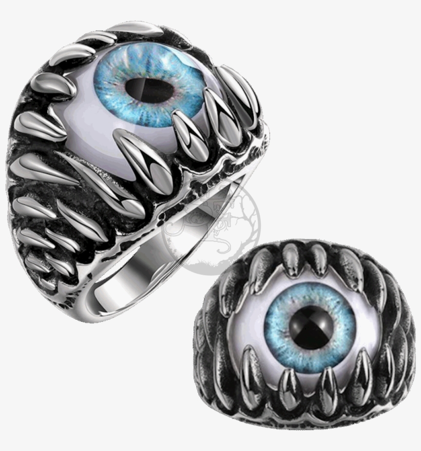 Demon Ring Eye 316l Stainless Steel Biker Maya - Evil Mens Wedding Band, transparent png