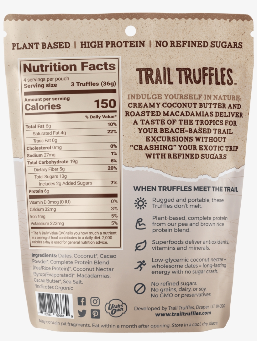 Trail Truffle Variety Pack Nutrition Facts Label 1605x2048 PNG