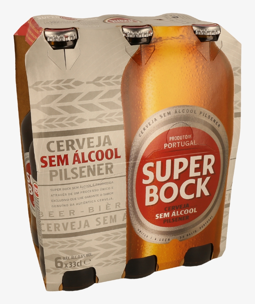 Cerveja Sem Álcool Super Bock 6x33 Cl - Super Bock, transparent png