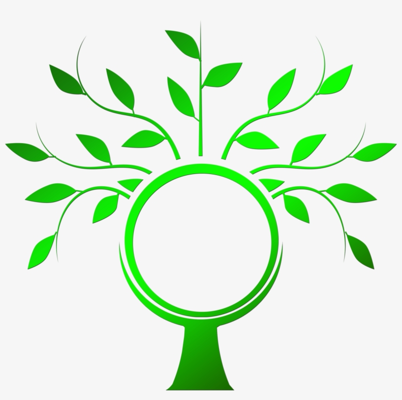 Green Tree Silhouette Inside With The Globe - Poleras Para Reuniones Familiares, transparent png