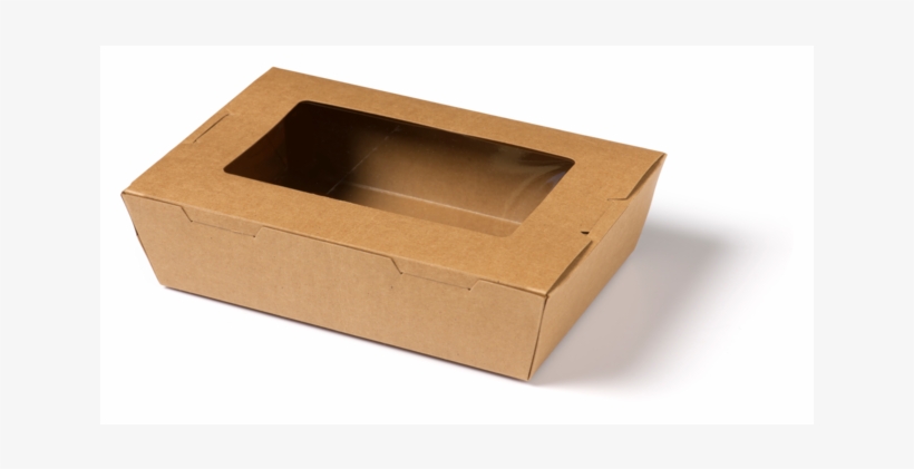 Container, Kraft And Pla, With Window, Catering Box,, transparent png