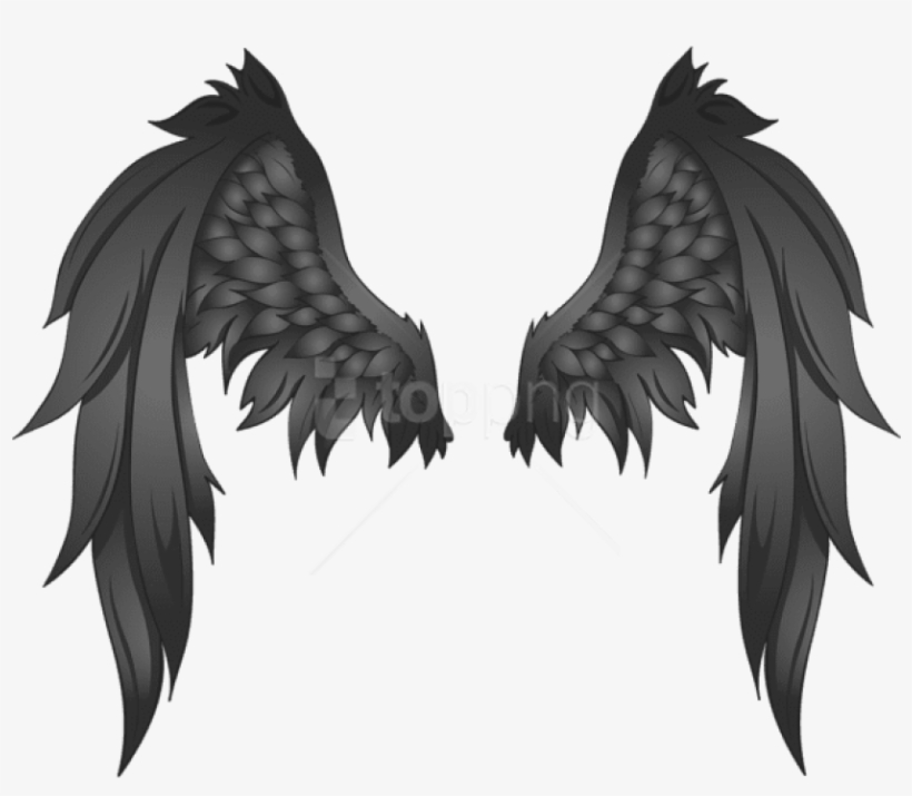 Free Png Download Black Wings Clipart Png Photo Png - Black Angel Wings Transparent Behind, transparent png