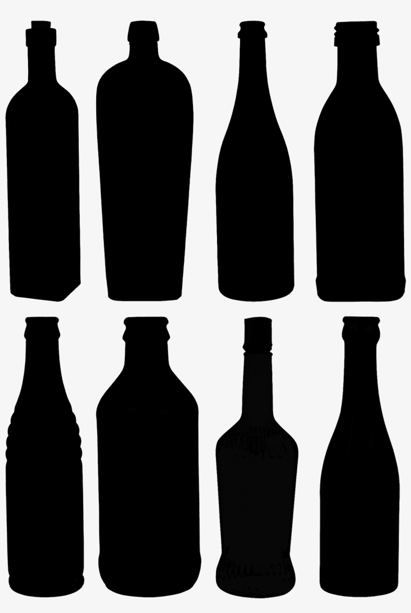 Glass Bottles Silhouette - Glass Bottle, transparent png