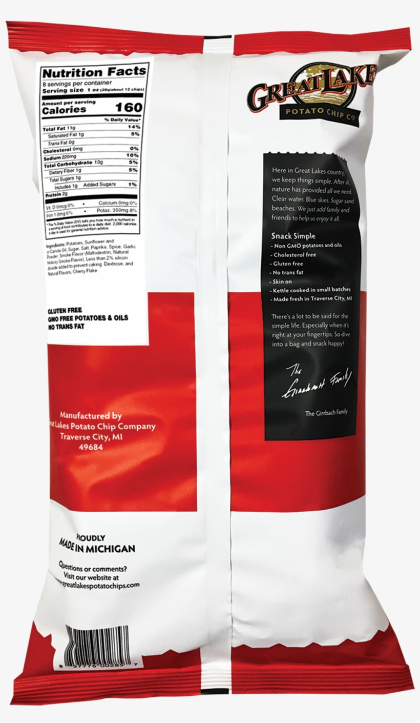 Great Lakes Kettle Cooked Michigan Cherry Bbq Potato - Bratwurst, transparent png